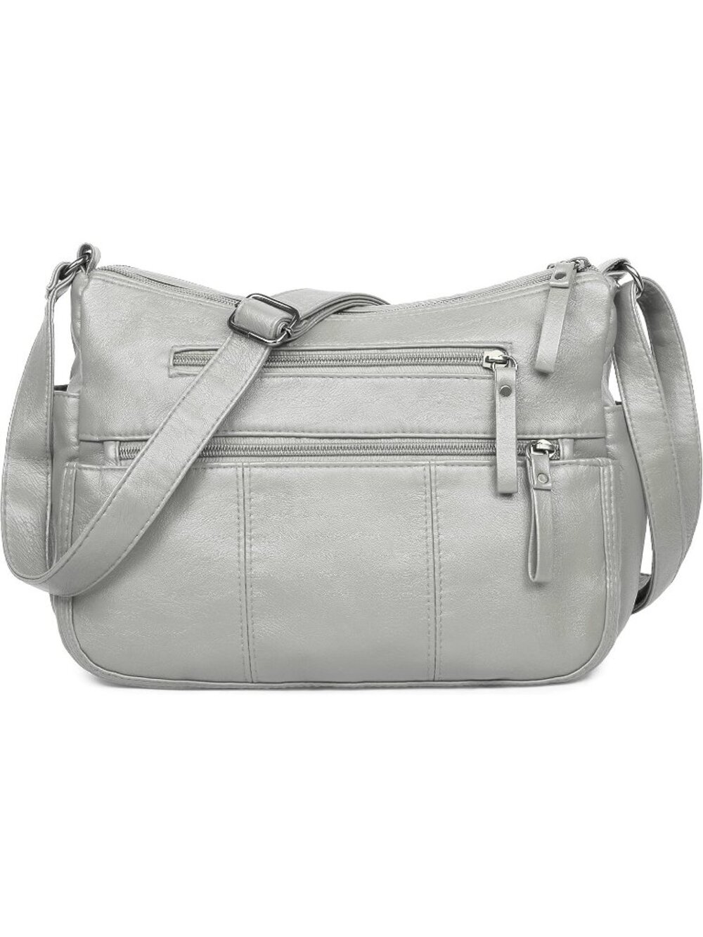 Women's Beige Soft PU Leather Ladies Crossbody Purse Pocketbooks Shoulder Bag